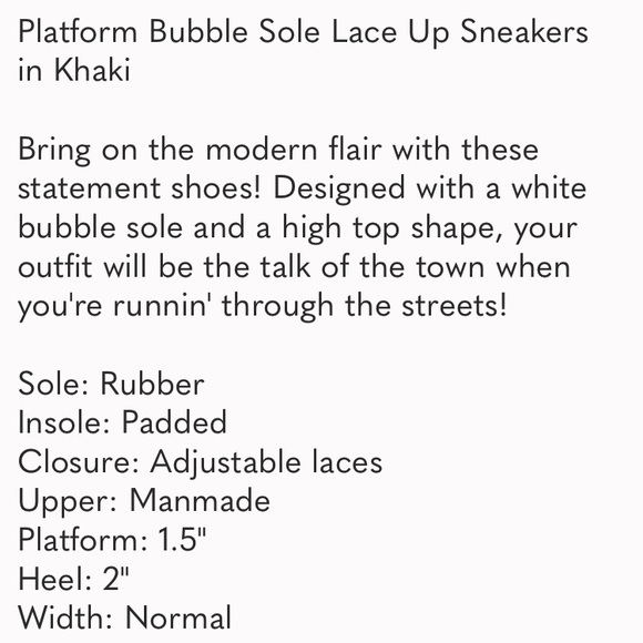 ⭐️⭐️Sweet Street-Style Lace-Up Bubble Platform Sneaks—NWT - Picture 9 of 9